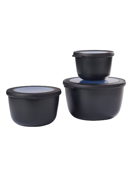 Mepal Nordic Black Cirqula Round 3 Piece Food Storage Set (H25314) | £33