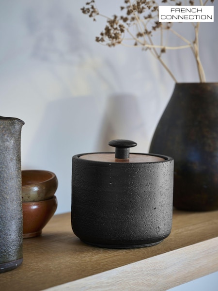 French Connection Black Zinc Storage Jar (N05249) | £22