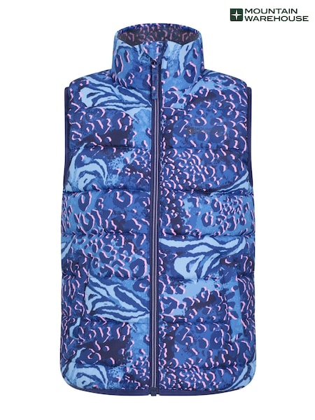 Mountain Warehouse Purple Dark Kids Rocko Printed Padded Gilet (N65143) | £24