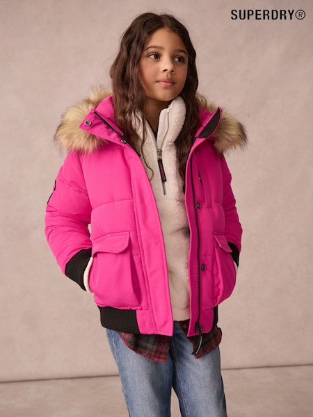 Superdry Pink Everest Bomber Coat (Q49520) | £62 - £64