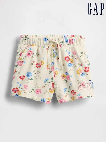 Gap Cream Floral Logo Pull On Shorts (6mths-5yrs) (W27941) | £12