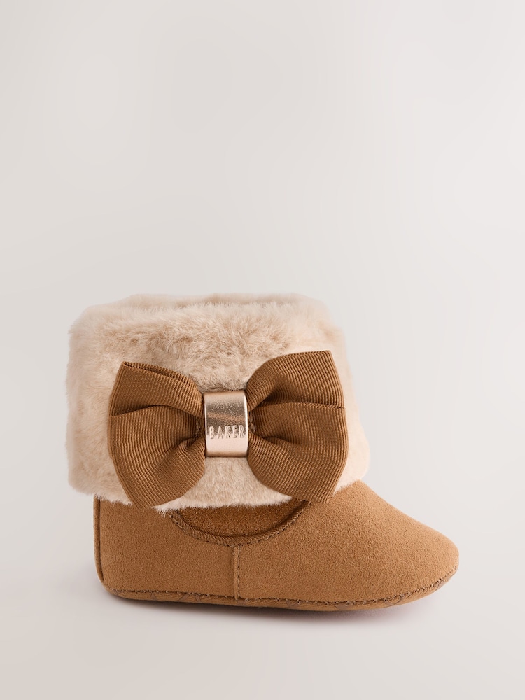 Baker by Ted Baker Baby Girls Faux Fur Trim Padders Boots - Image 2 of 6 Baker by Ted Baker Baby Girls Faux Fur Trim Padders Boots - Image 2 of 6