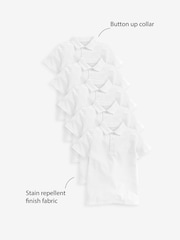 White Cotton School Short Sleeve 100% Cotton Polo Shirts 5 Pack (3-16yrs) - Image 3 of 6