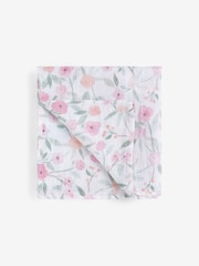 aden + anais Pink Large 100% Cotton Muslin Blanket Ma Fleur - Image 3 of 5