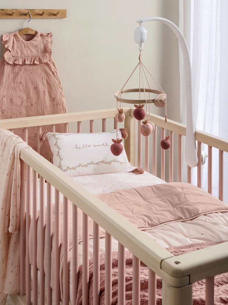 Mamas & Papas Pink Welcome To The World Wildflower 4.0T Quilt Cotbed - Image 1 of 6