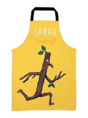 Star Editions Childrens Man Yellow 100% Cotton Personalised Stick Running Apron - Image 1 of 2