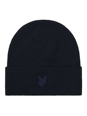 Lyle & Scott Blue Tonal Eagle Beanie - Image 1 of 1