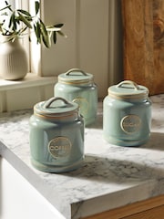 Sage Green Country Badge Set of 3 Storage Jars - Image 2 of 4