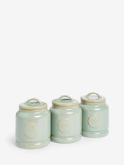 Sage Green Country Badge Set of 3 Storage Jars - Image 4 of 4