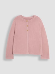 JoJo Maman Bébé Rose Pink Classic 100% Cotton Cardigan - Image 1 of 3