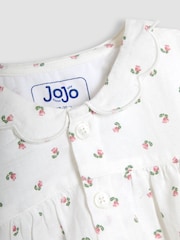 JoJo Maman Bébé Cream Rose Print Classic Woven Pyjamas - Image 6 of 6