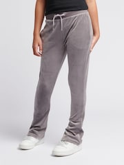Juicy Couture Grey Girls Diamanté Bootcut Joggers - Image 1 of 7