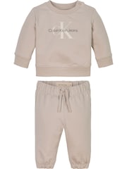 Calvin Klein Grey Newborn Terry Tracksuit - Image 1 of 2