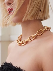 Gold Tone Tabitha Simmons x Next Yasmin Chunky Chain Necklace - Image 3 of 7