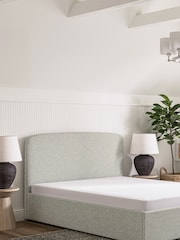 Grey Light Tweedy Plain Matson Upholstered Ottoman Storage Bed Frame - Image 3 of 10