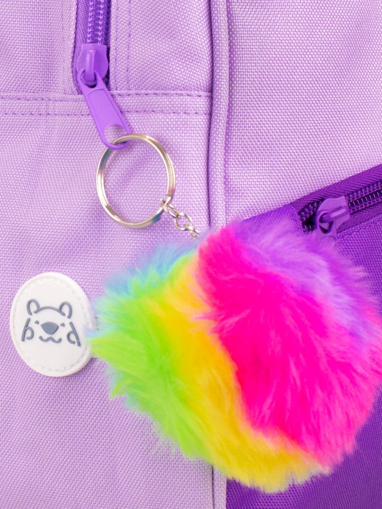 Harry Bear Purple Unicorn Backpack with Pom Pom Keyring - Image 6 of 6
