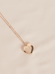 Gold Tone Initial Heart Locket Necklace - Image 7 of 11