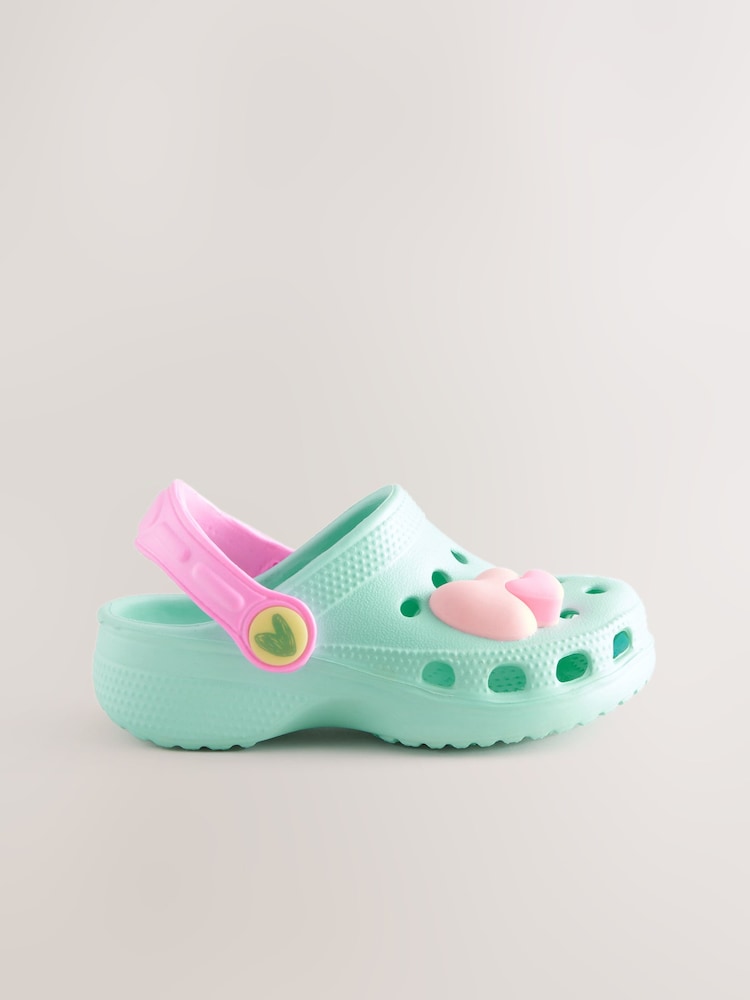 Turquoise Blue Heart Character Clogs - Image 2 of 5