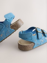 Blue Dinosaur Standard Fit (F) Double Buckle Cushioned Footbed Sandals - Image 5 of 7