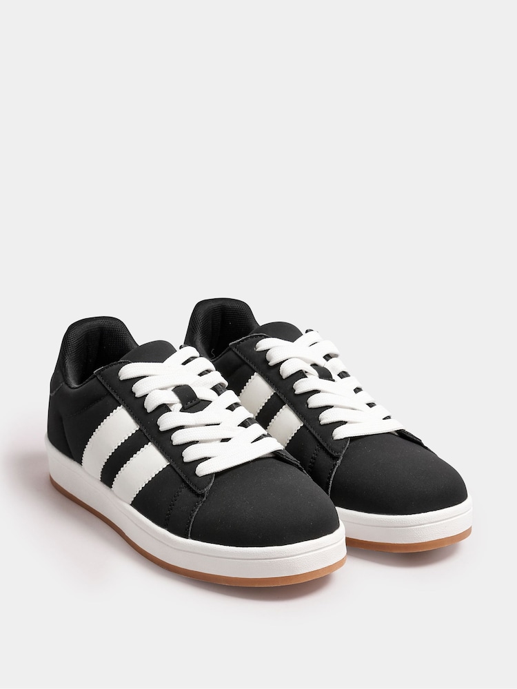 Yours Curve Black Wide Fit Padded Skate Trainers - Image 2 of 5