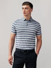 adidas Golf Two Colour Striped Polo Shirt - Image 1 of 5