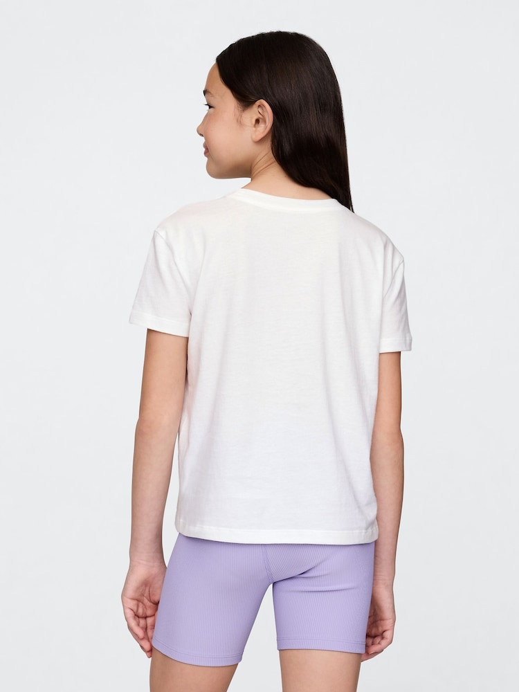 Gap White Short Sleeve Crew Neck Graphic T-Shirt (4-13yrs) - Image 2 of 4