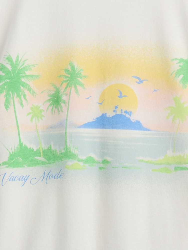 Gap White Short Sleeve Crew Neck Graphic T-Shirt (4-13yrs) - Image 4 of 4