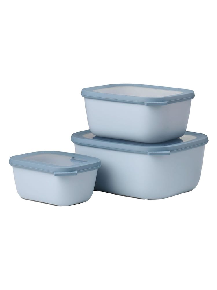 Mepal Nordic Blue Cirqula Rectangular 3 Piece Food Storage Set - Image 1 of 2