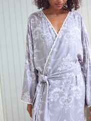 Laura Ashley Grey Josette Dressing Gown - Image 3 of 7