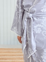 Laura Ashley Grey Josette Dressing Gown - Image 4 of 7