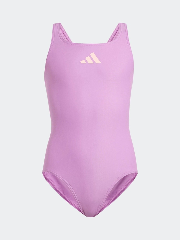 adidas Purple Small Solid Logo Swimsuit - Image 1 of 5