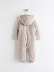 Chocolate Brown Star Jersey Wrap Baby Hooded Pramsuit - Image 2 of 7