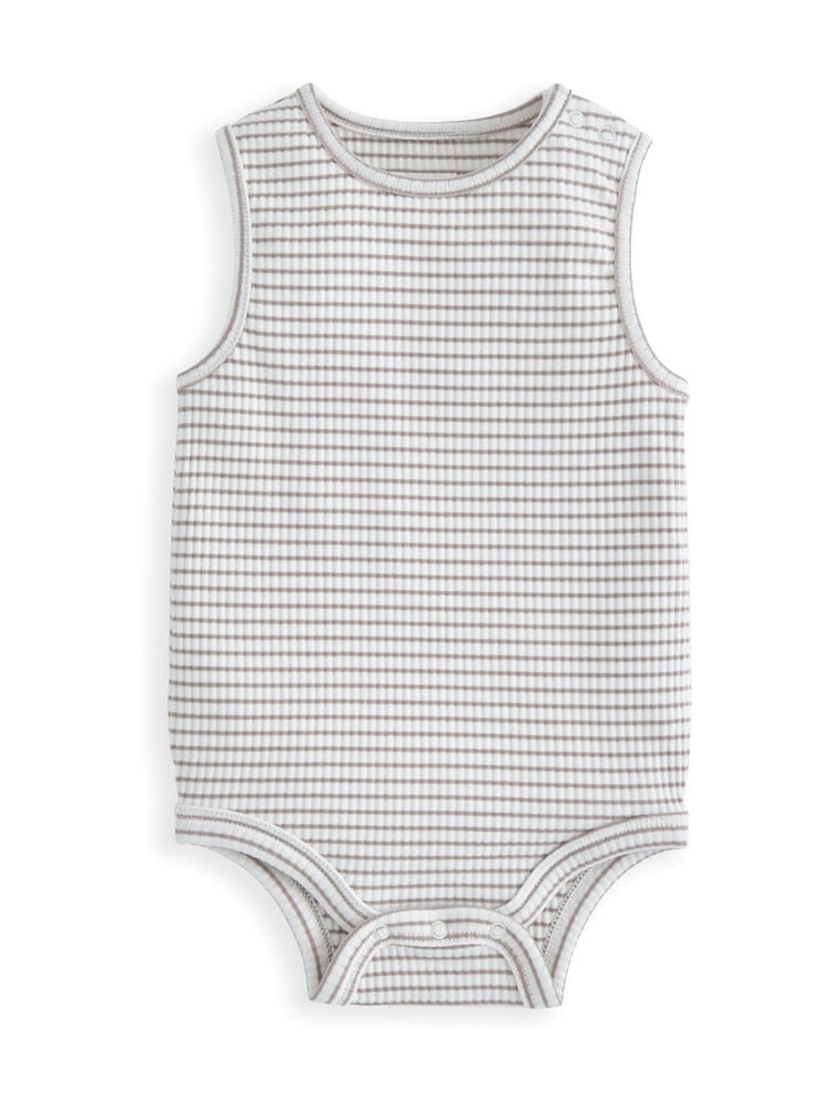 Mamas & Papas Striped Brown Bodysuit & Shortie Dungaree Set - Image 3 of 3