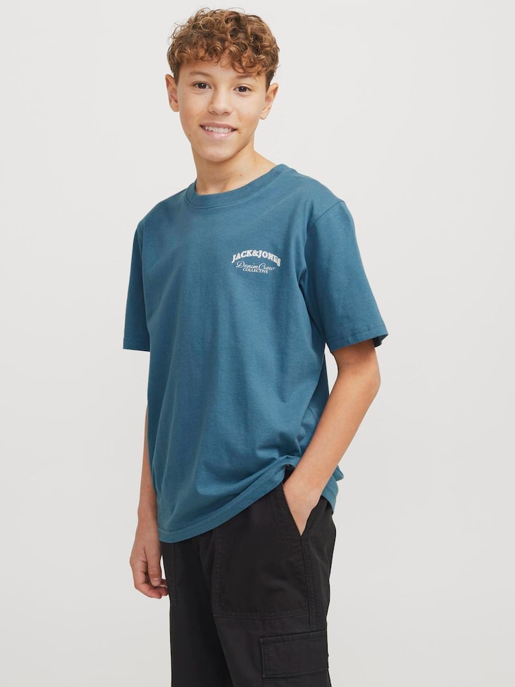 JACK & JONES Junior Short Sleeve Back Print 100% Cotton T-Shirt - Image 2 of 5